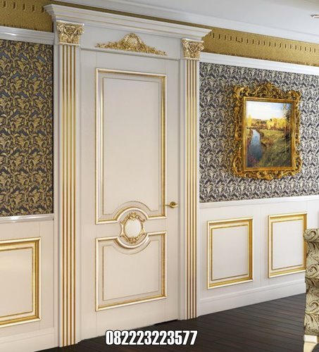 Pintu Kamar Klasik Modern Ukir Minimalis Cat Duco