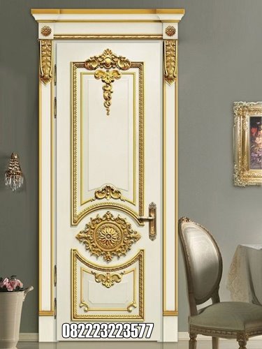 Pintu Kamar Tidur Mewah Warna Putih Kombinasi Emas