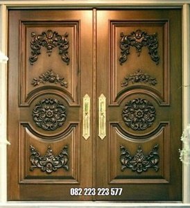 Pintu Jepara Ukir Kayu Jati Model Klasik Timbul