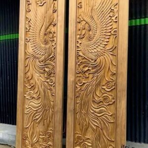Pintu Motif Burung Ukir Jepara Kayu Jati