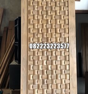Pintu Kamar Terbaru Motif Anyaman 3D Kayu Jati