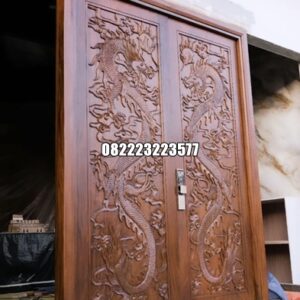 Pintu Ukir Naga Kayu Jati Jepara