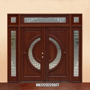 Pintu Depan Rumah Minimalis Kayu Jati Model Jendela Gendong